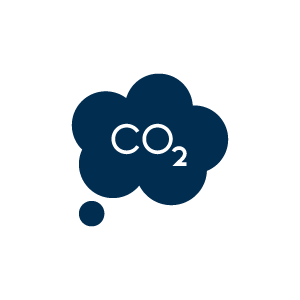 CO2 footprint icon with cloud and carbon dioxide label