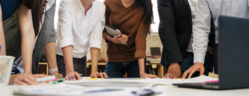 People at table working