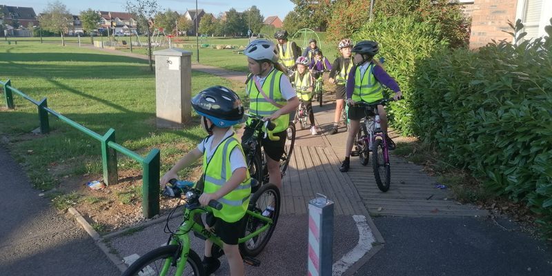Children on bikes