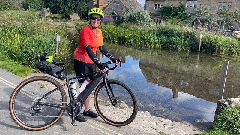 Sportive women with bike