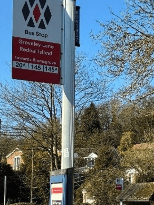 Bus stop sign