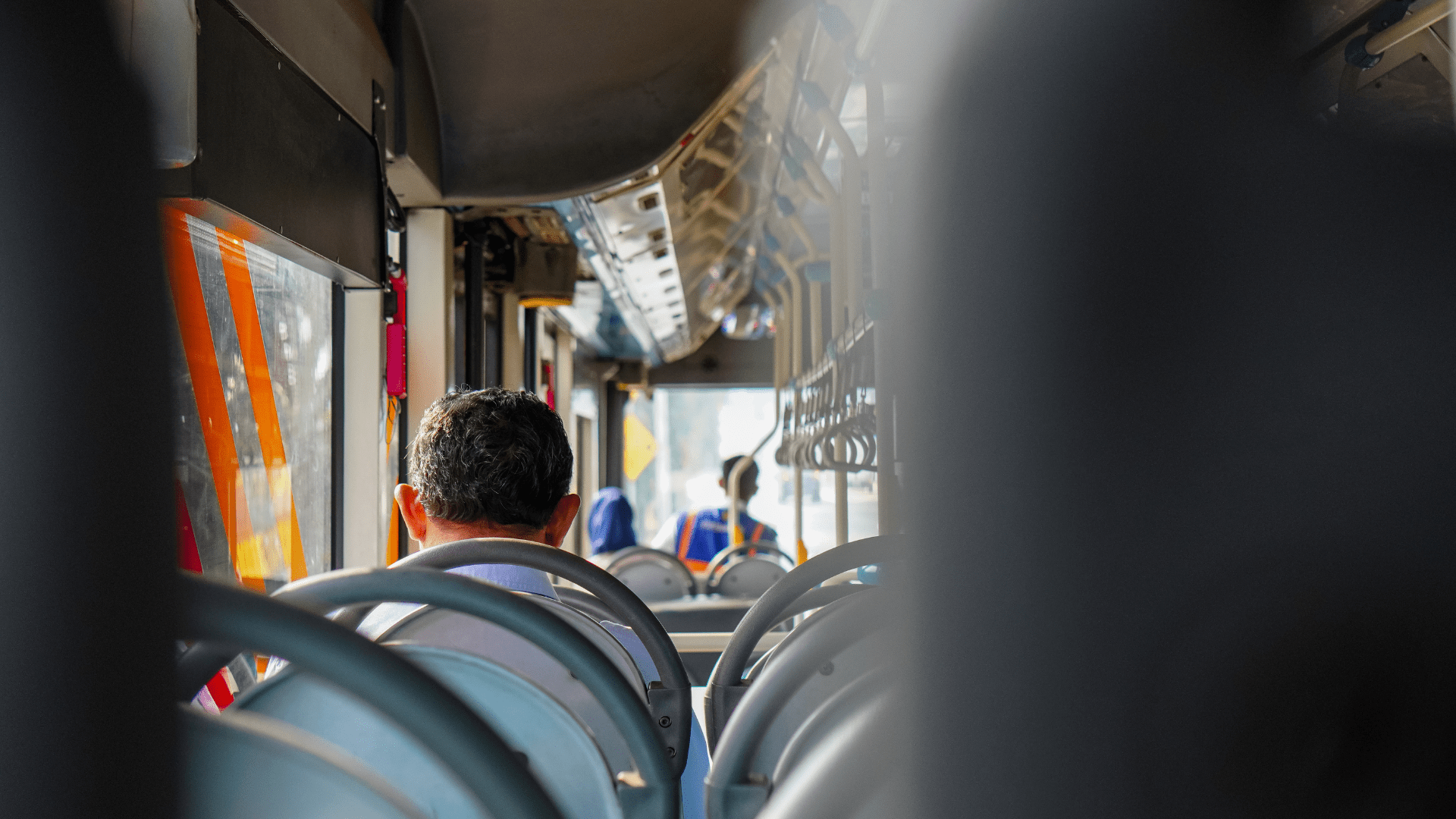 Man sitting in bus