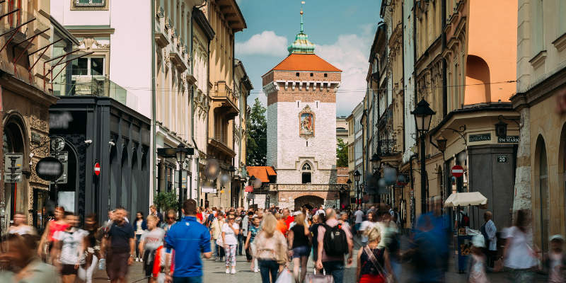 People walking in city