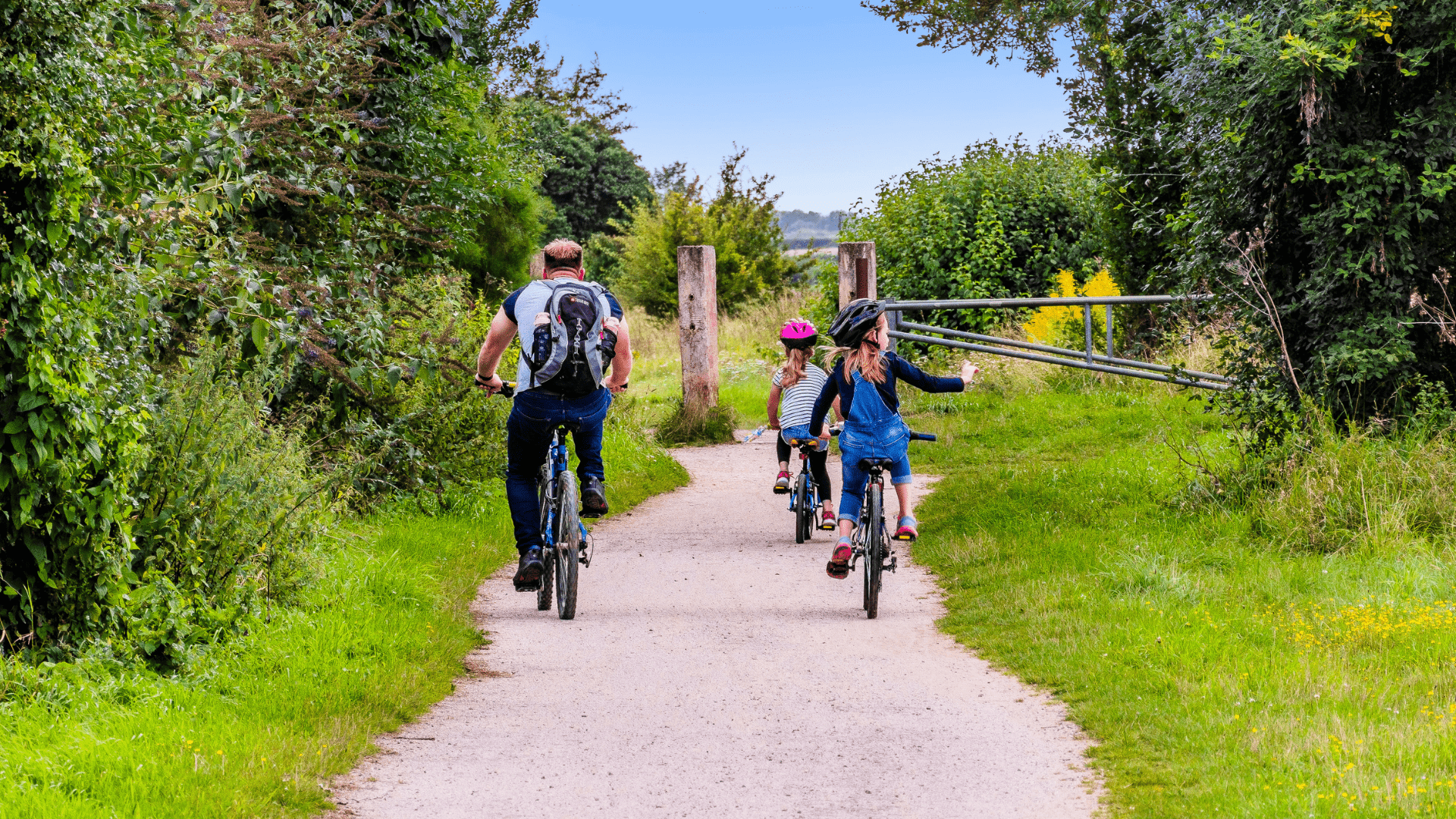 family on bikes