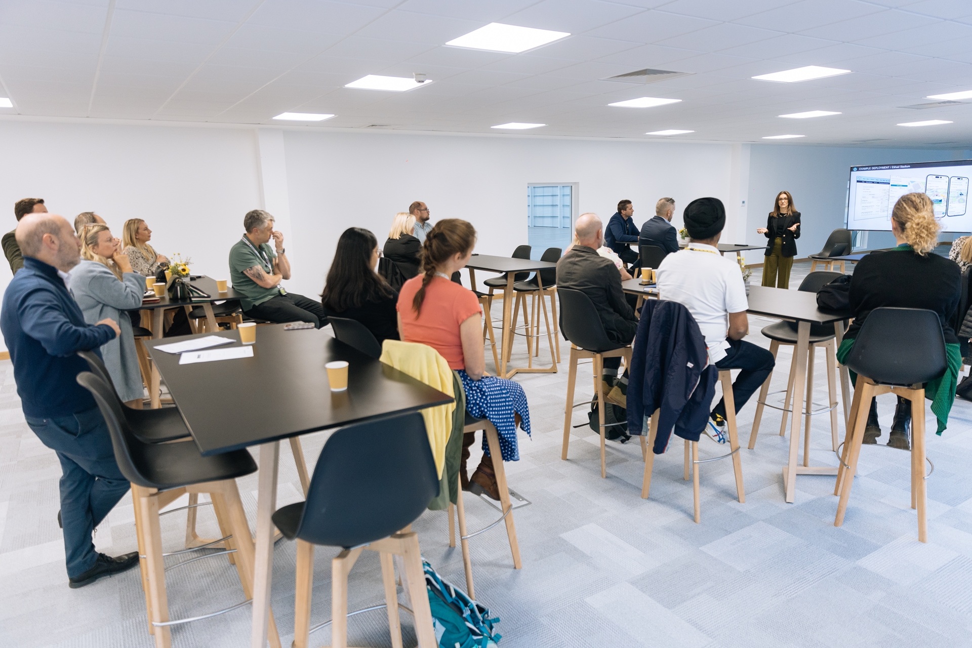 People are listening to a presentation