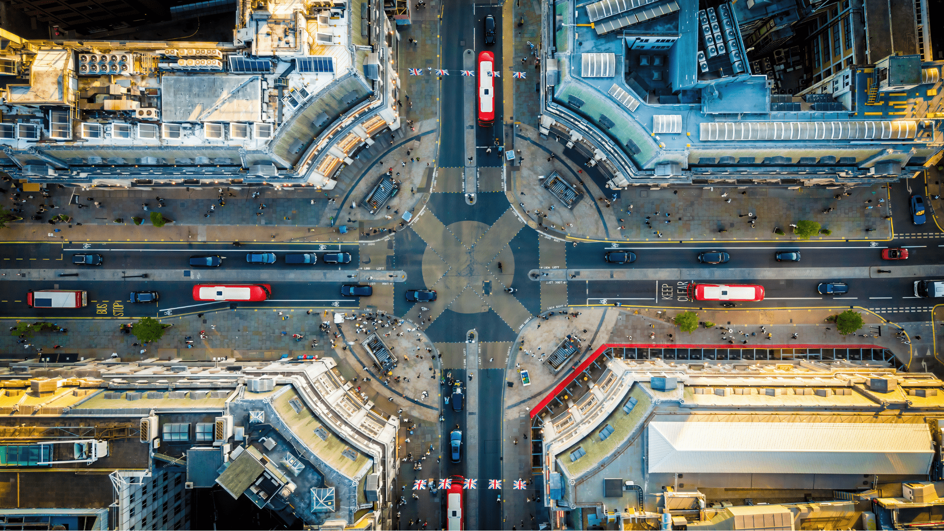 aerial view of the intersection
