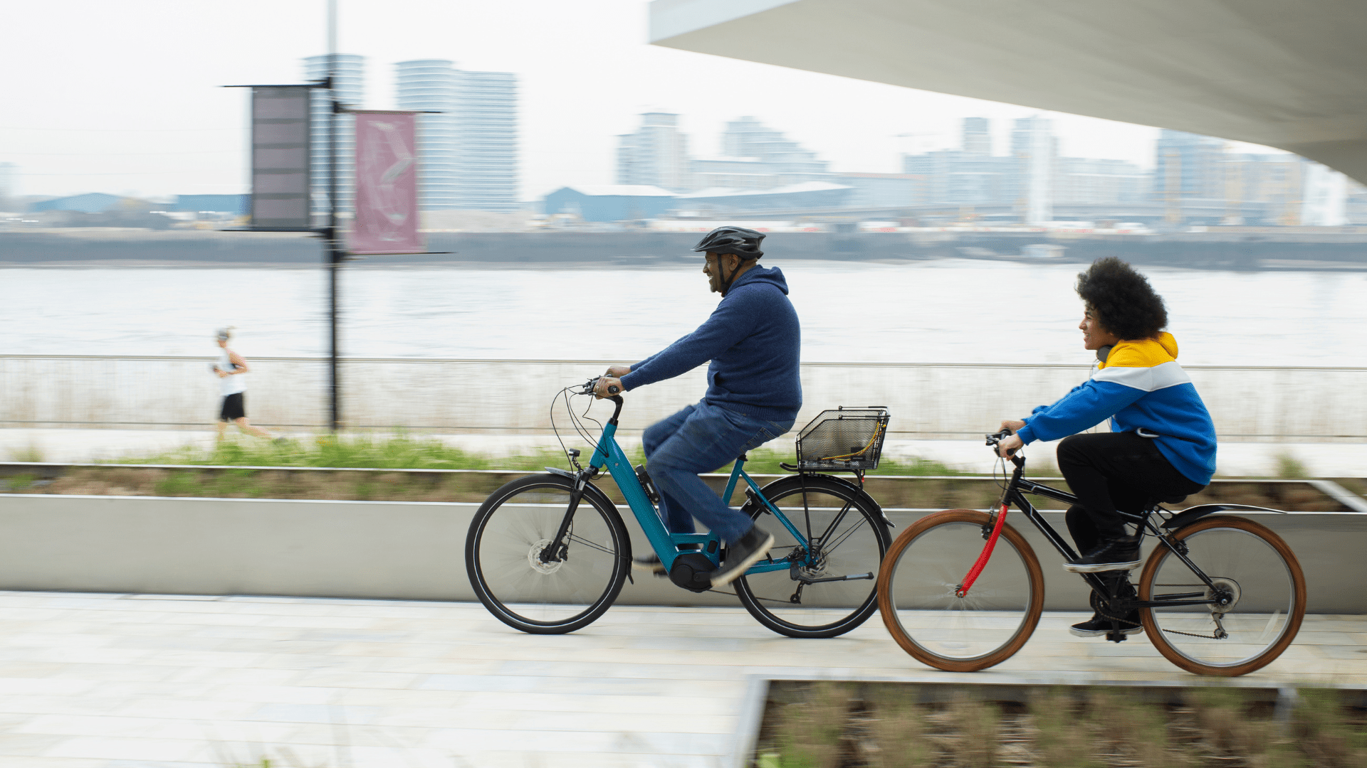 People are riding bicycles on the street