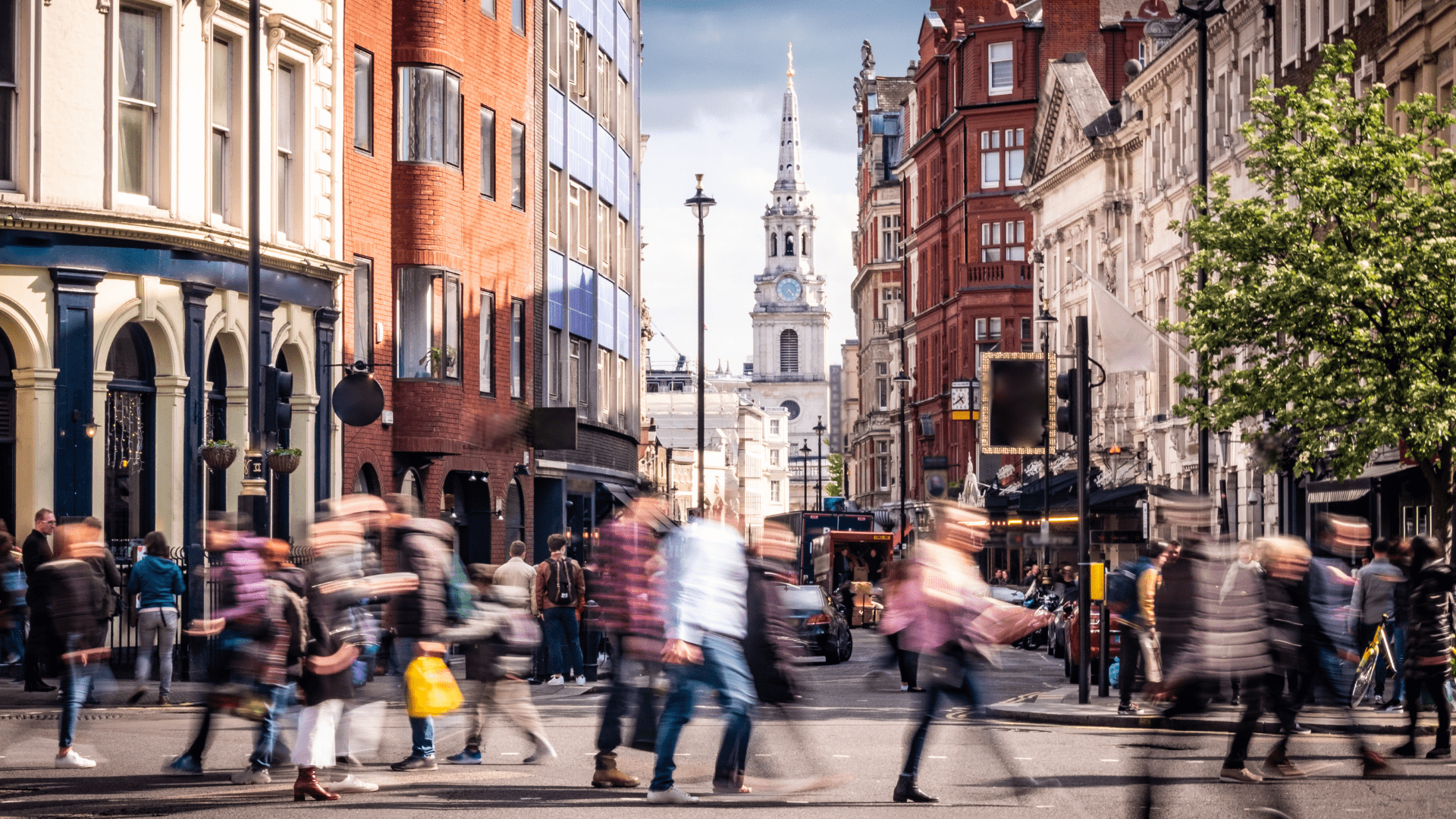 People are walking on the street