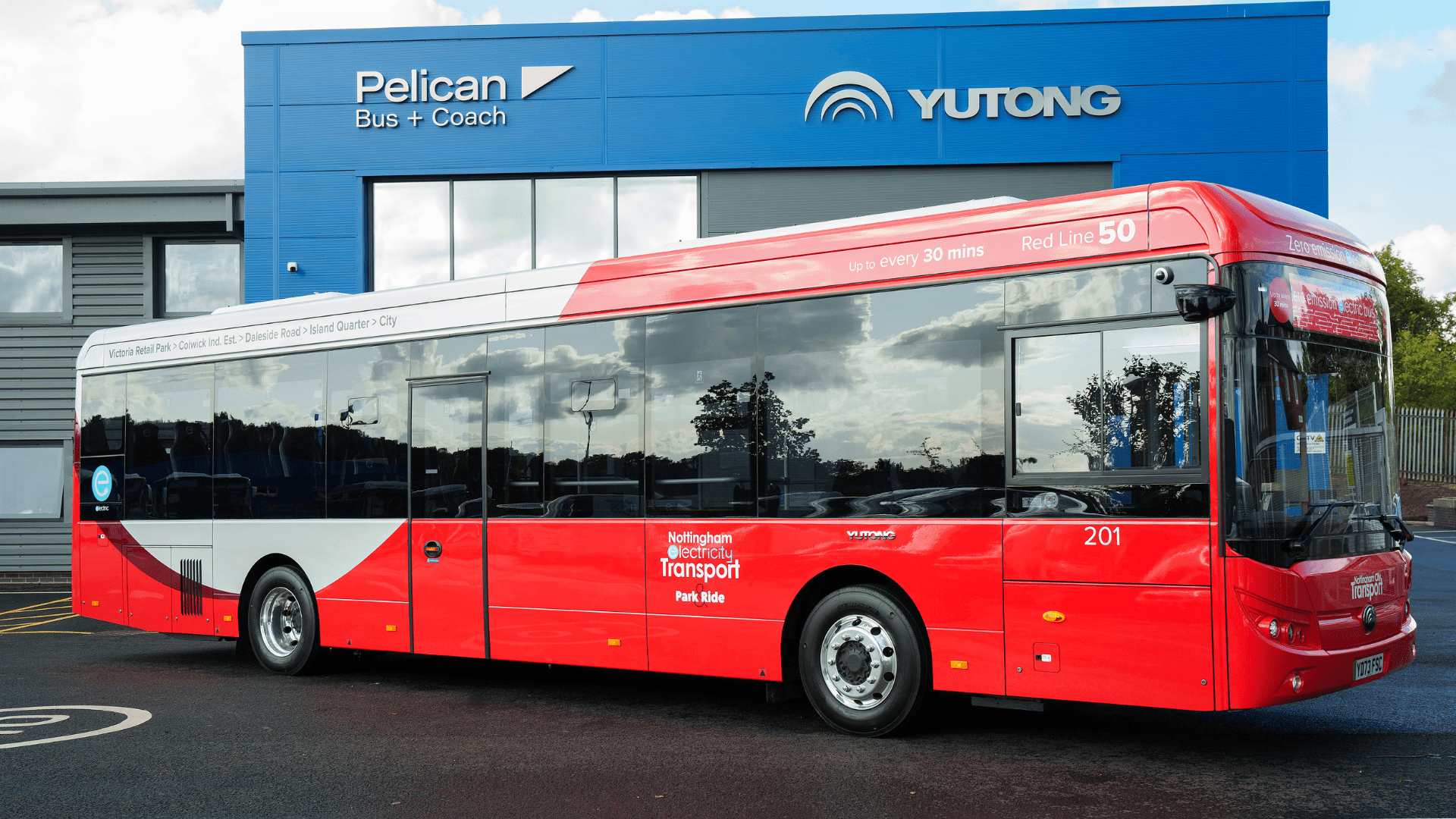 A red bus in Nottingham