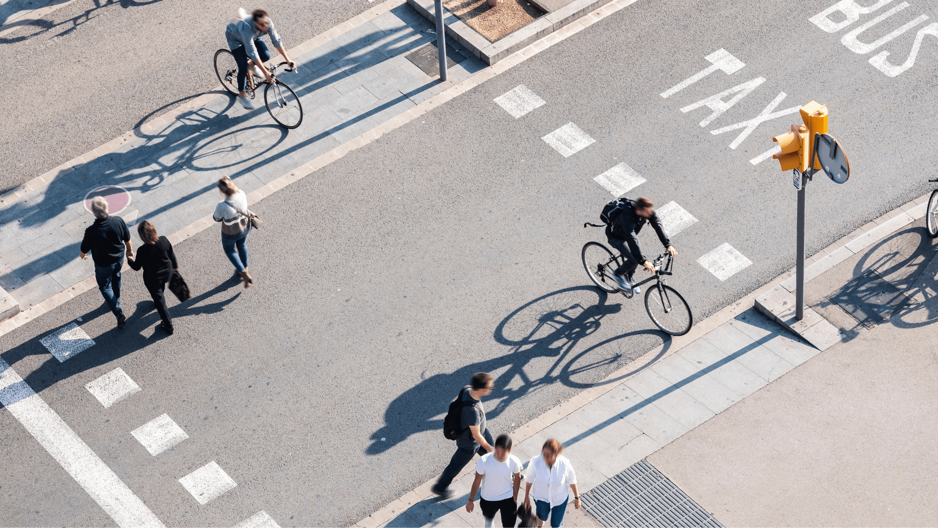 People walking and cycling
