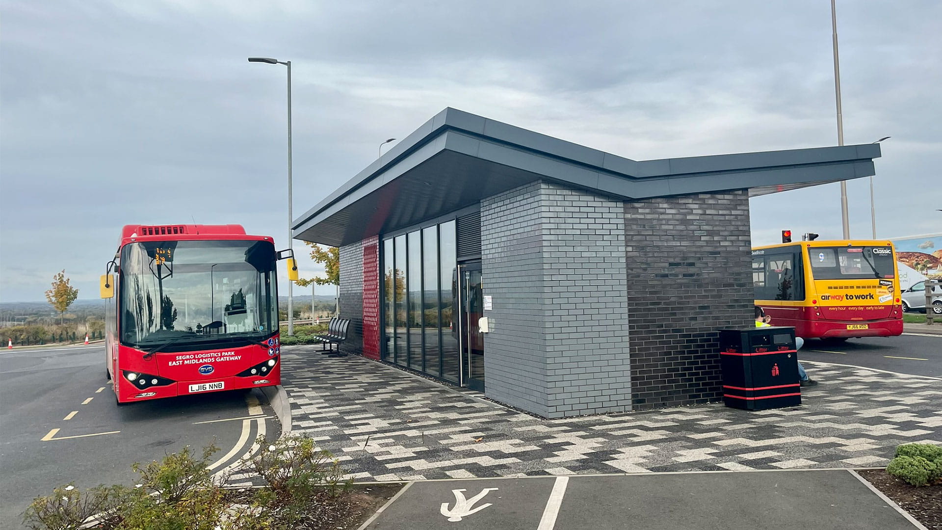 Bus stop at logistics park